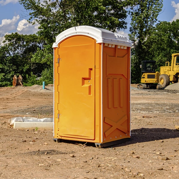 how often are the portable restrooms cleaned and serviced during a rental period in Hernando